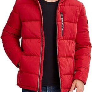 Nautica Men's Hooded Parka /Jacket, Sz–Large. Water And Wind Resistant